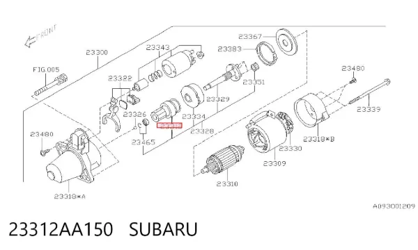 Бендикс стартера 23312AA150 Subaru