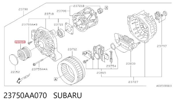 Шкив генератора 23750AA070 Subaru