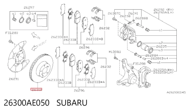 Передние тормозные диски 26300AE050 Subaru