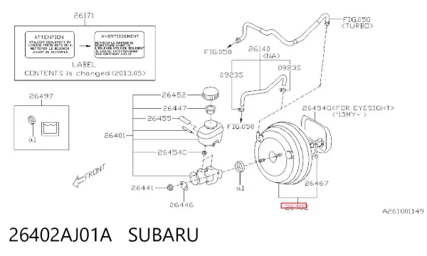 Усилитель тормозов 26402AJ01A Subaru