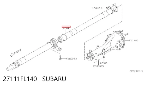 Кардан задний 27111FL140 Subaru