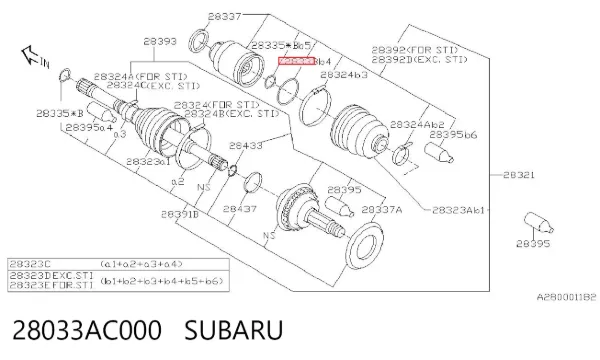  28033AC000 Subaru