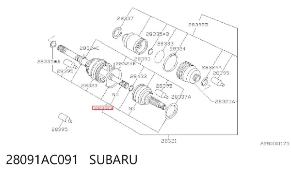 ШРУС наружный передний 28091AC091 Subaru