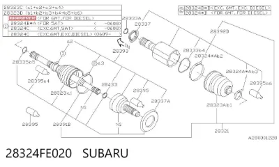 Хомут пыльника ШРУСа, универсальный SUBARU 28324FE020