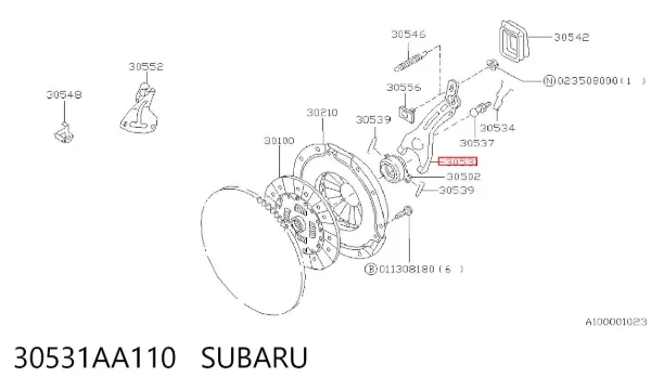 Вилка сцепления 30531AA110 Subaru