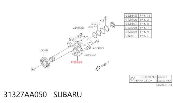 Насос масляный АКПП 31327AA050 Subaru