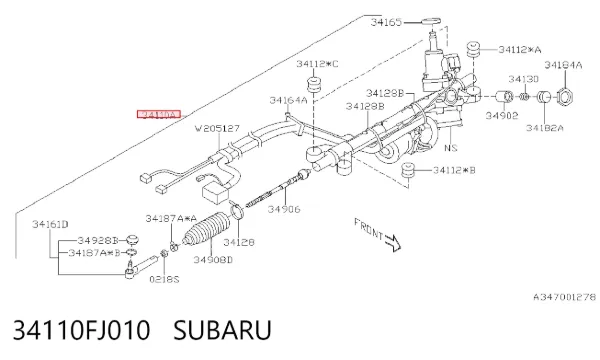 Рулевая рейка 34110FJ010 Subaru