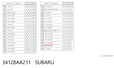 Ремкомплект рулевой рейки (механизма), (ком-кт уплотнений) SUBARU 34128AA211