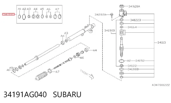 Ремкомплект рулевой рейки Subaru Impreza III