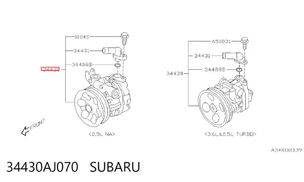 Насос ГУР 34430AJ070 Subaru
