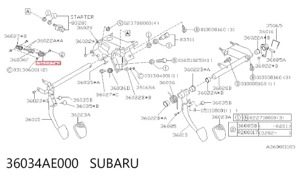  36034AE000 Subaru
