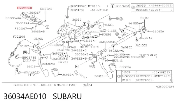  36034AE010 Subaru