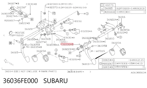  36036FE000 Subaru