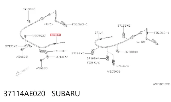 Трос газа Subaru Legacy III