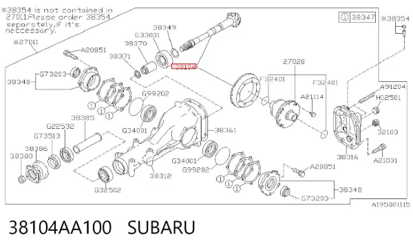  38104AA100 Subaru