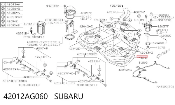 Бензобак 42012AG060 Subaru