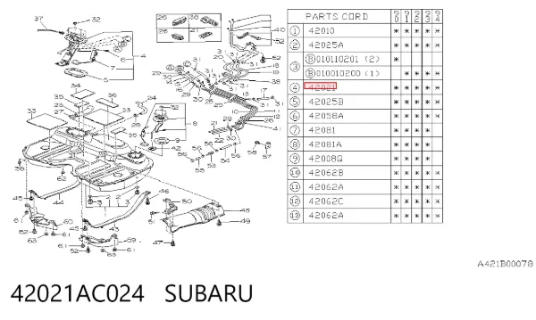 Насос топливный электрический 42021AC024 Subaru