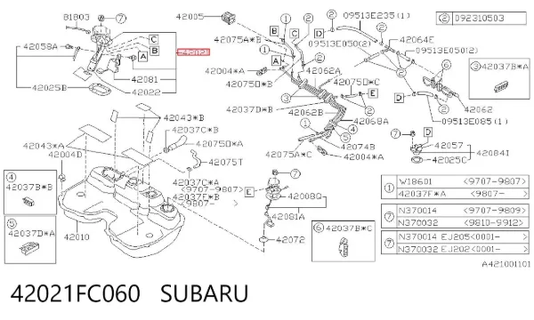Бензонасос 42021FC060 Subaru