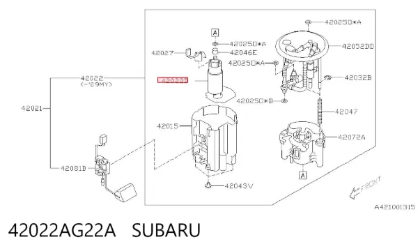 Элемент-турбинка топливного насоса 42022AG22A Subaru