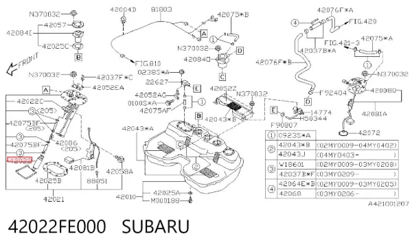Элемент-турбинка топливного насоса 42022FE000 Subaru