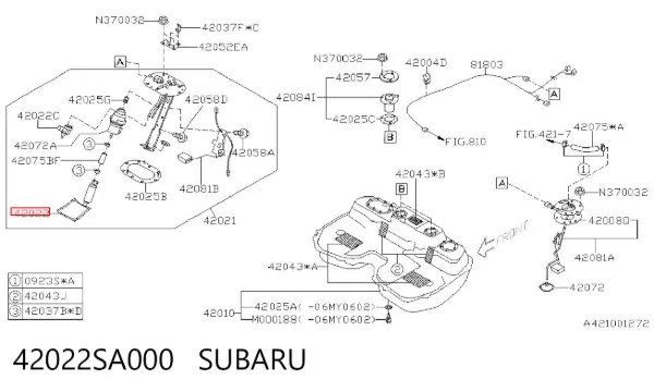 Элемент-турбинка топливного насоса 42022SA000 Subaru