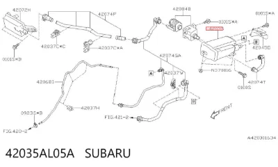Адсорбер паров топлива SUBARU 42035AL05A