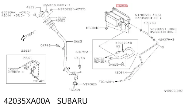 Адсорбер 42035XA00A Subaru