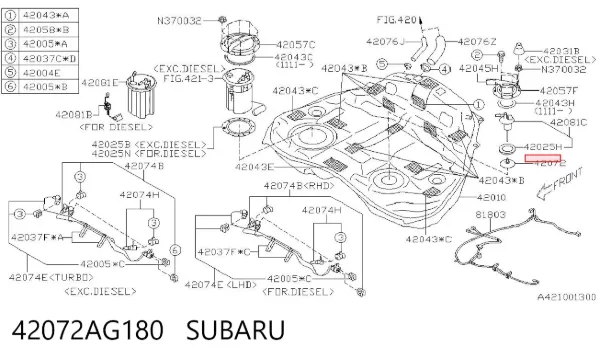 Топливный фильтр 42072AG180 Subaru