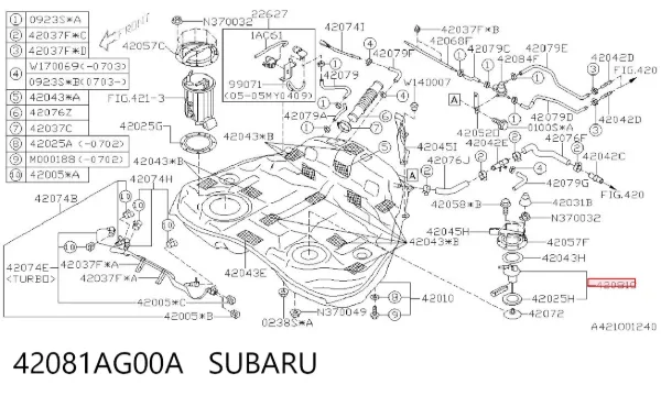 Датчик уровня топлива 42081AG00A Subaru