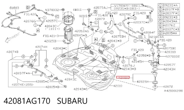 Датчик уровня топлива 42081AG170 Subaru