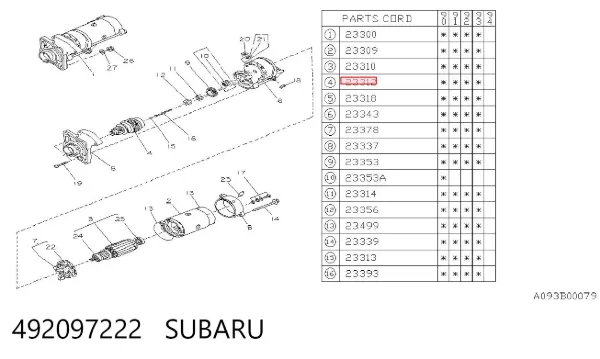 Бендикс стартера Subaru Impreza II