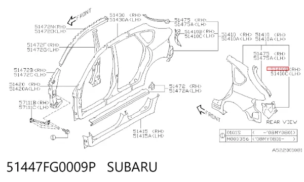  51447FG0009P Subaru