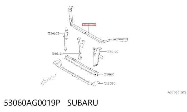 Верхняя рамка радиатора 53060AG0019P Subaru