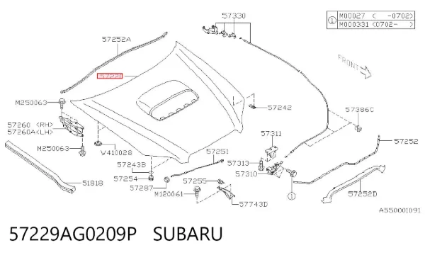 Капот 57229AG0209P Subaru