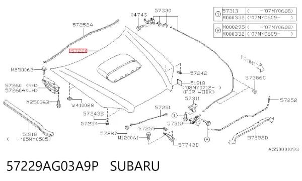 Капот 57229AG03A9P Subaru