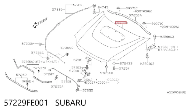 Капот 57229FE001 Subaru