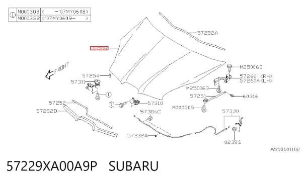 Капот 57229XA00A9P Subaru
