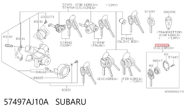  57497AJ10A Subaru