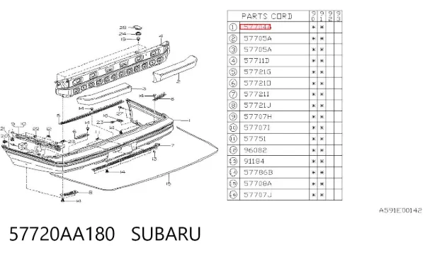 Задний бампер Subaru Legacy I