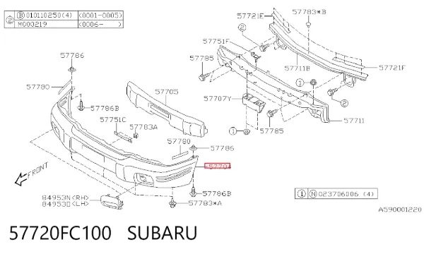 Передний бампер 57720FC100 Subaru