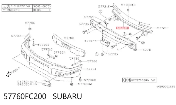 Рамка радиатора 57760FC200 Subaru