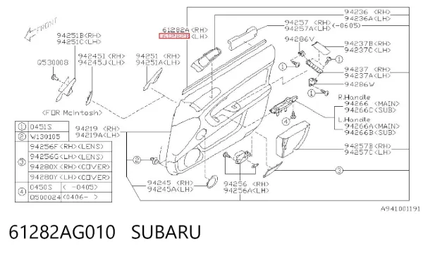  61282AG010 Subaru