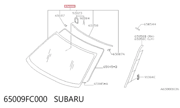 Лобовое стекло 65009FC000 Subaru