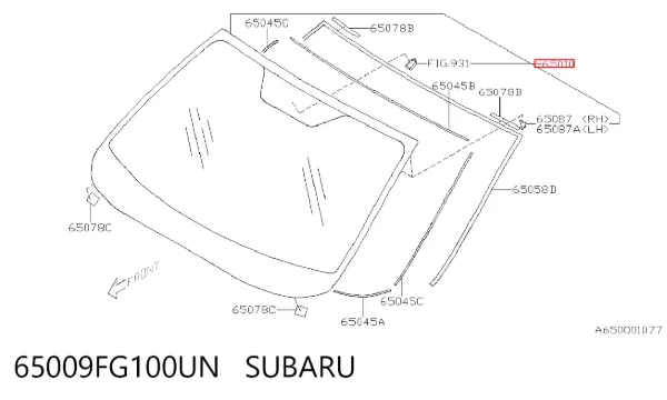 Лобовое стекло 65009FG100UN Subaru