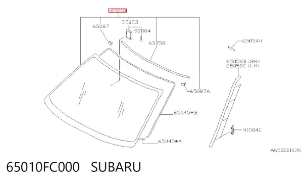 Лобовое стекло 65010FC000 Subaru