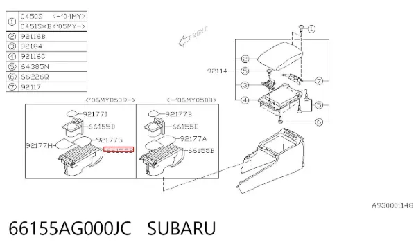  66155AG000JC Subaru