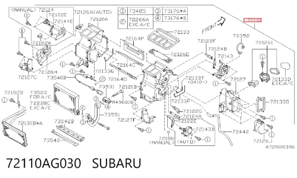 72110AG030 Subaru