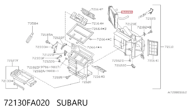 Радиатор печки 72130FA020 Subaru