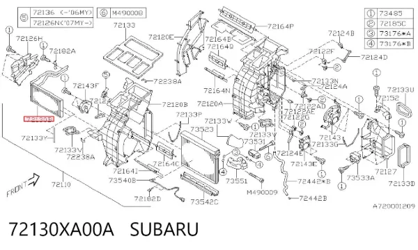 Радиатор печки 72130XA00A Subaru
