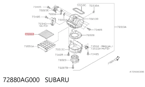 Фильтр салона 72880AG000 Subaru